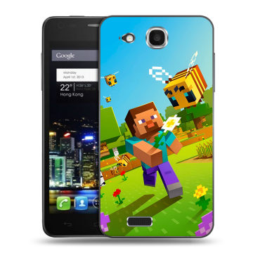 Пластиковый чехол на Alcatel One Touch Idol Ultra с принтом Майнкрафт Minecraft Пластиковый чехол на Alcatel One Touch Idol Ultra с принтом Майнкрафт Minecraft