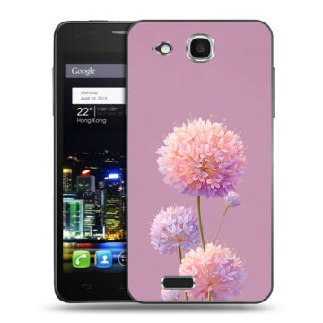 Пластиковый чехол на Alcatel One Touch Idol Ultra с принтом Цветы