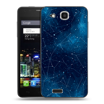 Пластиковый чехол на Alcatel One Touch Idol Ultra с принтом Космос звезды
