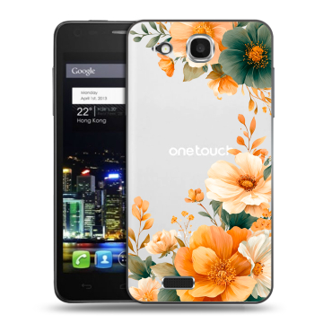 Пластиковый чехол на Alcatel One Touch Idol Ultra с принтом Цветы принт