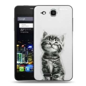 Пластиковый чехол на Alcatel One Touch Idol Ultra с принтом Котенок Пластиковый чехол на Alcatel One Touch Idol Ultra с принтом Котенок