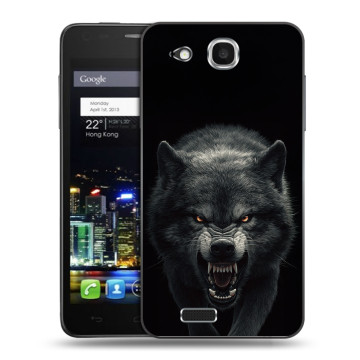 Пластиковый чехол на Alcatel One Touch Idol Ultra с принтом Волк Пластиковый чехол на Alcatel One Touch Idol Ultra с принтом Волк