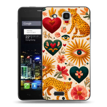 Пластиковый чехол на Alcatel One Touch Idol Ultra с принтом Модный принт