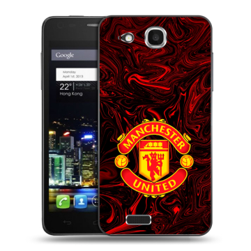 Пластиковый чехол на Alcatel One Touch Idol Ultra с принтом Manchester United