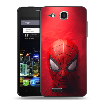 Пластиковый чехол на Alcatel One Touch Idol Ultra с принтом Spiderman Человек паук Пластиковый чехол на Alcatel One Touch Idol Ultra с принтом Spiderman Человек паук