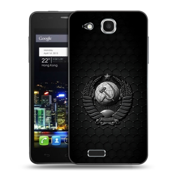 Пластиковый чехол на Alcatel One Touch Idol Ultra с принтом Герб Флаг СССР Пластиковый чехол на Alcatel One Touch Idol Ultra с принтом Герб Флаг СССР