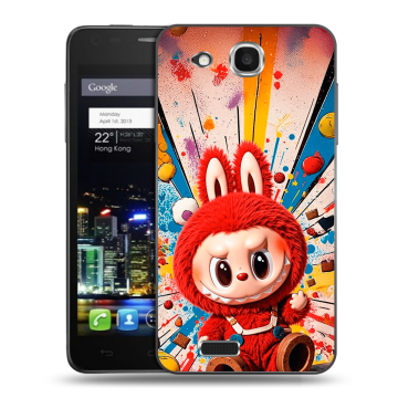 Пластиковый чехол на Alcatel One Touch Idol Ultra с принтом Labubu Лабубу Пластиковый чехол на Alcatel One Touch Idol Ultra с принтом Labubu Лабубу