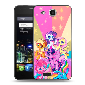Пластиковый чехол на Alcatel One Touch Idol Ultra с принтом My little pony Дружба чудо Пластиковый чехол на Alcatel One Touch Idol Ultra с принтом My little pony Дружба чудо