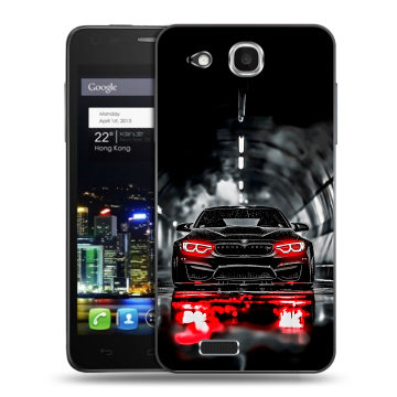 Пластиковый чехол на Alcatel One Touch Idol Ultra с принтом BMW БМВ