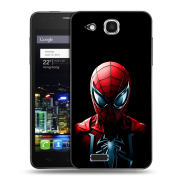 Пластиковый чехол на Alcatel One Touch Idol Ultra с принтом Spiderman Человек паук Пластиковый чехол на Alcatel One Touch Idol Ultra с принтом Spiderman Человек паук