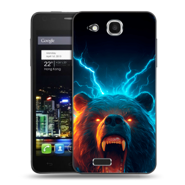 Пластиковый чехол на Alcatel One Touch Idol Ultra с принтом Медведь