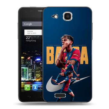 Пластиковый чехол на Alcatel One Touch Idol Ultra с принтом Барселона Barca Yamal Пластиковый чехол на Alcatel One Touch Idol Ultra с принтом Барселона Barca Yamal