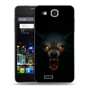 Пластиковый чехол на Alcatel One Touch Idol Ultra с принтом Волк