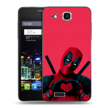 Пластиковый чехол на Alcatel One Touch Idol Ultra с принтом Дедпул Deadpool Пластиковый чехол на Alcatel One Touch Idol Ultra с принтом Дедпул Deadpool