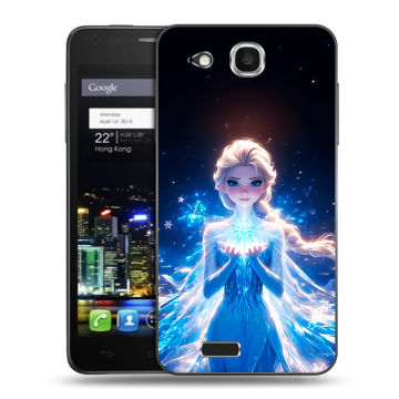 Пластиковый чехол на Alcatel One Touch Idol Ultra с принтом Холодное сердце Frozen Пластиковый чехол на Alcatel One Touch Idol Ultra с принтом Холодное сердце Frozen