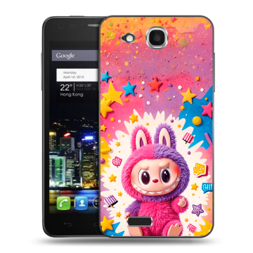 Пластиковый чехол на Alcatel One Touch Idol Ultra с принтом Labubu Лабубу Пластиковый чехол на Alcatel One Touch Idol Ultra с принтом Labubu Лабубу
