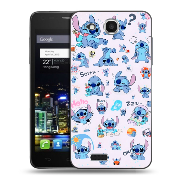 Пластиковый чехол на Alcatel One Touch Idol Ultra с принтом Лило и Стич Пластиковый чехол на Alcatel One Touch Idol Ultra с принтом Лило и Стич