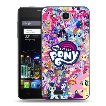 Пластиковый чехол на Alcatel One Touch Idol Ultra с принтом My little pony Дружба чудо Пластиковый чехол на Alcatel One Touch Idol Ultra с принтом My little pony Дружба чудо