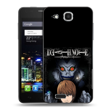 Пластиковый чехол на Alcatel One Touch Idol Ultra с принтом Death note Тетрадь смерти