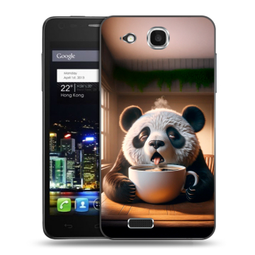 Пластиковый чехол на Alcatel One Touch Idol Ultra с принтом смешная панда Пластиковый чехол на Alcatel One Touch Idol Ultra с принтом смешная панда