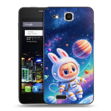 Пластиковый чехол на Alcatel One Touch Idol Ultra с принтом Labubu Лабубу Пластиковый чехол на Alcatel One Touch Idol Ultra с принтом Labubu Лабубу