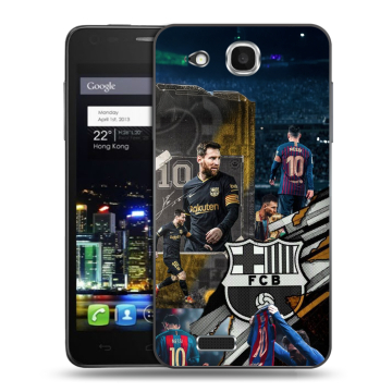 Пластиковый чехол на Alcatel One Touch Idol Ultra с принтом Messi Barcelona Пластиковый чехол на Alcatel One Touch Idol Ultra с принтом Messi Barcelona