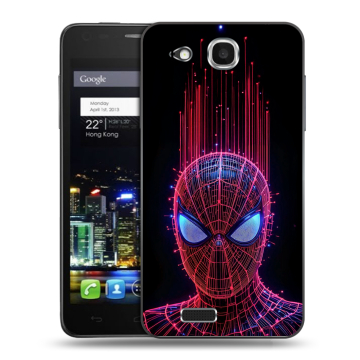 Пластиковый чехол на Alcatel One Touch Idol Ultra с принтом Spiderman Человек паук Пластиковый чехол на Alcatel One Touch Idol Ultra с принтом Spiderman Человек паук