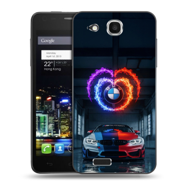 Пластиковый чехол на Alcatel One Touch Idol Ultra с принтом BMW БМВ Пластиковый чехол на Alcatel One Touch Idol Ultra с принтом BMW БМВ