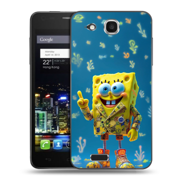 Пластиковый чехол на Alcatel One Touch Idol Ultra с принтом Спанч боб Спанчбоб Пластиковый чехол на Alcatel One Touch Idol Ultra с принтом Спанч боб Спанчбоб