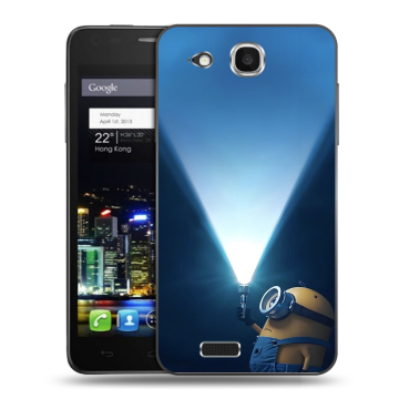 Пластиковый чехол на Alcatel One Touch Idol Ultra с принтом Миньоны Пластиковый чехол на Alcatel One Touch Idol Ultra с принтом Миньоны