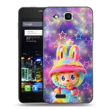 Пластиковый чехол на Alcatel One Touch Idol Ultra с принтом Labubu Лабубу Пластиковый чехол на Alcatel One Touch Idol Ultra с принтом Labubu Лабубу