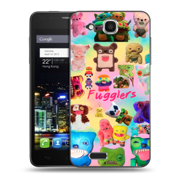 Пластиковый чехол на Alcatel One Touch Idol Ultra с принтом Флагер Fuggler