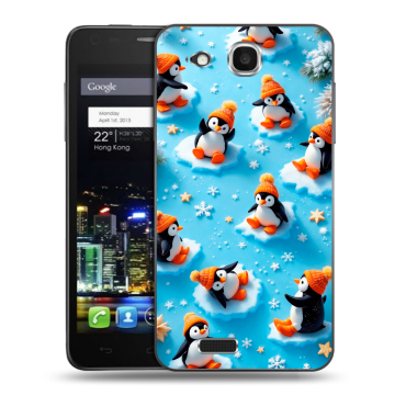 Пластиковый чехол на Alcatel One Touch Idol Ultra с принтом Новый год