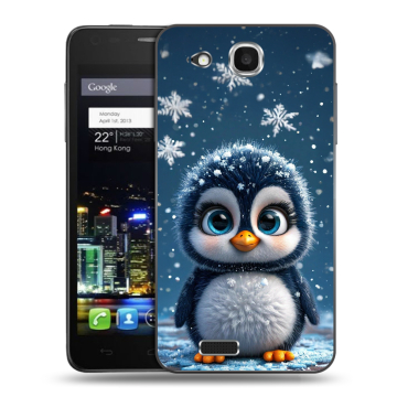 Пластиковый чехол на Alcatel One Touch Idol Ultra с принтом Новый год