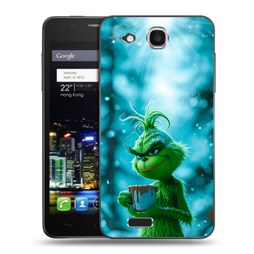 Пластиковый чехол на Alcatel One Touch Idol Ultra с принтом Новый год гринч