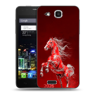Пластиковый чехол на Alcatel One Touch Idol Ultra с принтом Новый год