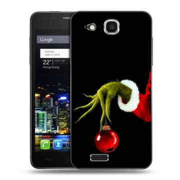 Пластиковый чехол на Alcatel One Touch Idol Ultra с принтом Новый год Гринч