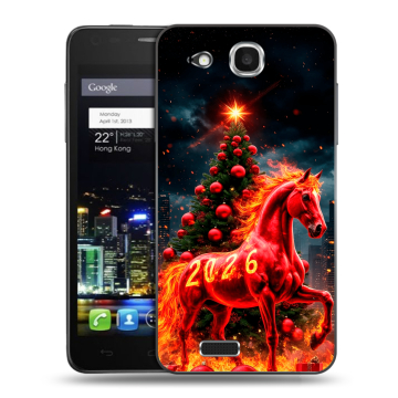 Пластиковый чехол на Alcatel One Touch Idol Ultra с принтом Новый год