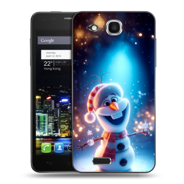 Пластиковый чехол на Alcatel One Touch Idol Ultra с принтом Новый год
