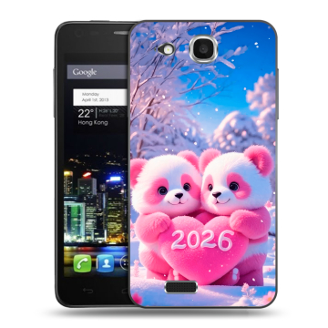 Пластиковый чехол на Alcatel One Touch Idol Ultra с принтом Новый год