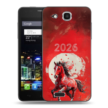 Пластиковый чехол на Alcatel One Touch Idol Ultra с принтом Новый год