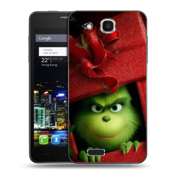 Пластиковый чехол на Alcatel One Touch Idol Ultra с принтом Новый год