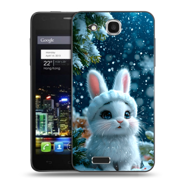 Пластиковый чехол на Alcatel One Touch Idol Ultra с принтом Новый год