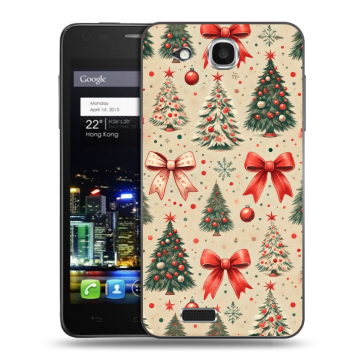 Пластиковый чехол на Alcatel One Touch Idol Ultra с принтом Новый год
