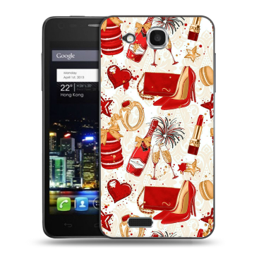 Пластиковый чехол на Alcatel One Touch Idol Ultra с принтом Новый год