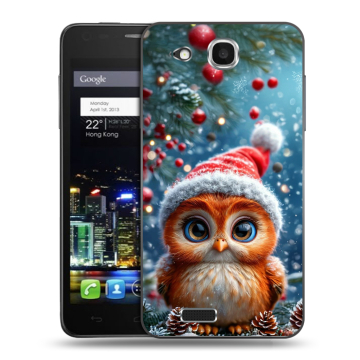 Пластиковый чехол на Alcatel One Touch Idol Ultra с принтом Новый год Пластиковый чехол на Alcatel One Touch Idol Ultra с принтом Новый год