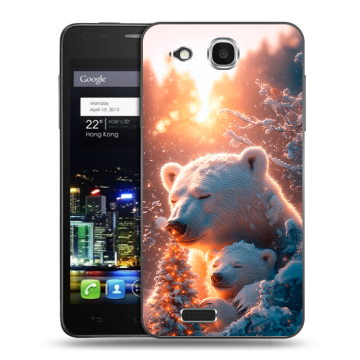 Пластиковый чехол на Alcatel One Touch Idol Ultra с принтом Новый год Пластиковый чехол на Alcatel One Touch Idol Ultra с принтом Новый год