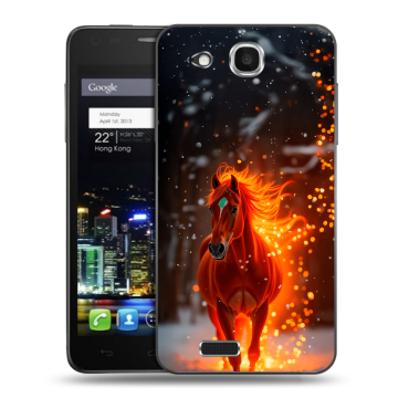 Пластиковый чехол на Alcatel One Touch Idol Ultra с принтом Новый год Пластиковый чехол на Alcatel One Touch Idol Ultra с принтом Новый год