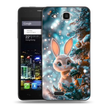Пластиковый чехол на Alcatel One Touch Idol Ultra с принтом Новый год Пластиковый чехол на Alcatel One Touch Idol Ultra с принтом Новый год