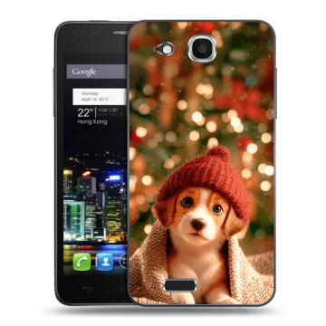 Пластиковый чехол на Alcatel One Touch Idol Ultra с принтом Новый год Пластиковый чехол на Alcatel One Touch Idol Ultra с принтом Новый год